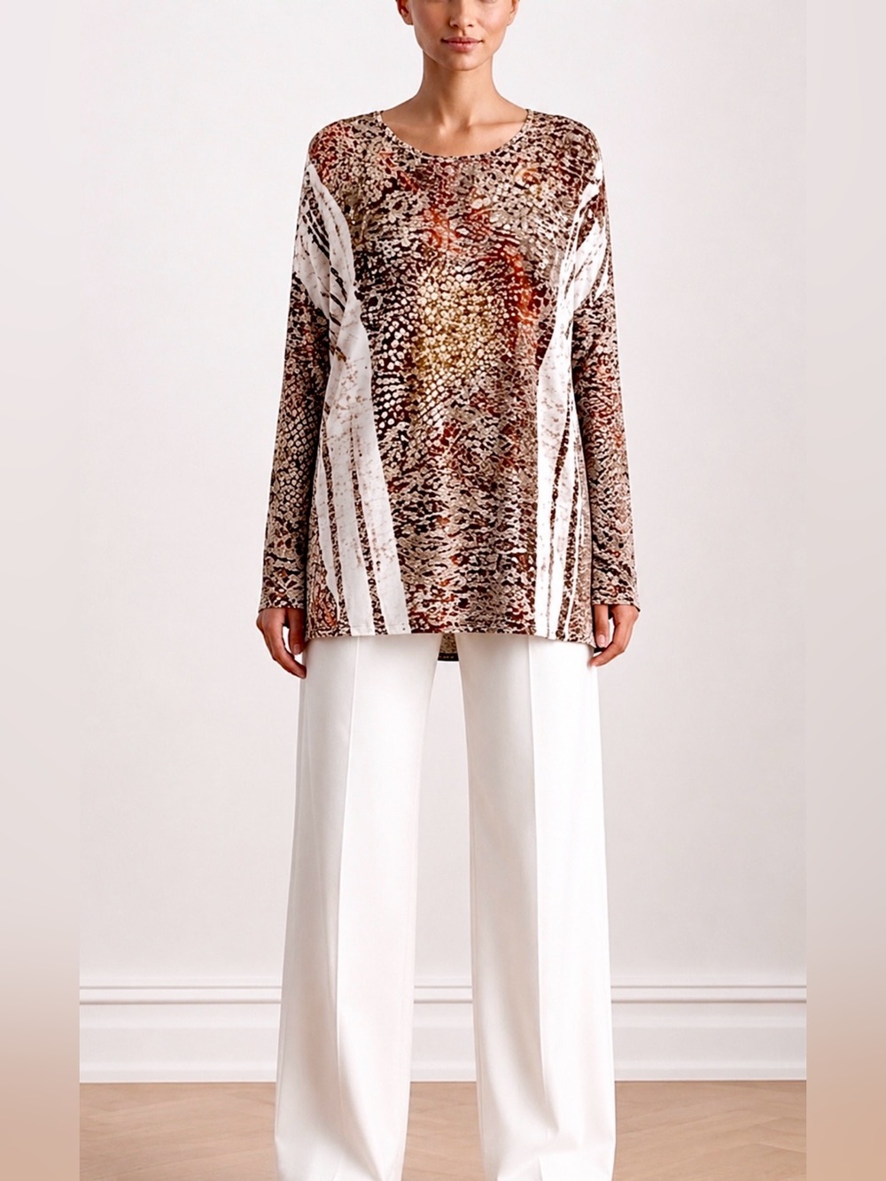 REBA SHIMMERY BLING A LINE TOP 2X/3X SLUB SNAKESKIN MAXIMALIST ELEGANT LUXURY
